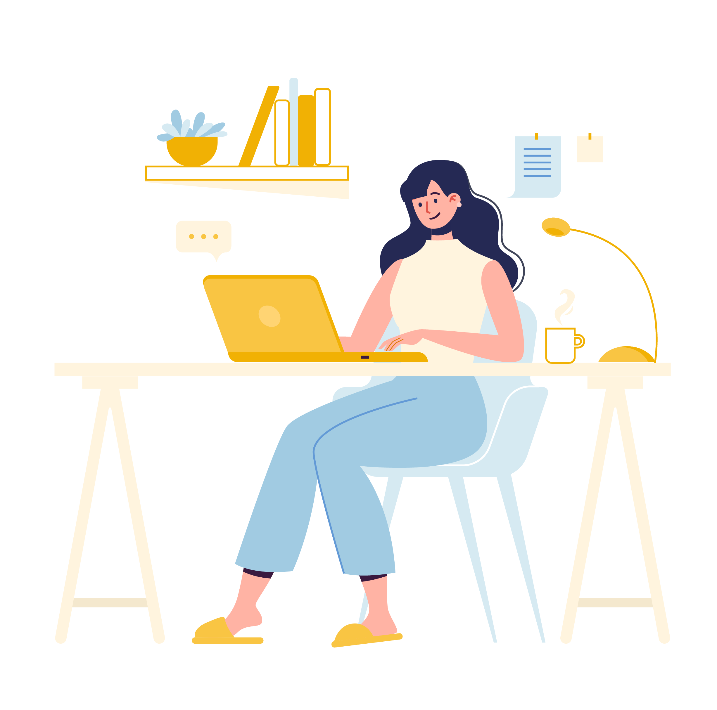 woman sitting at desk
